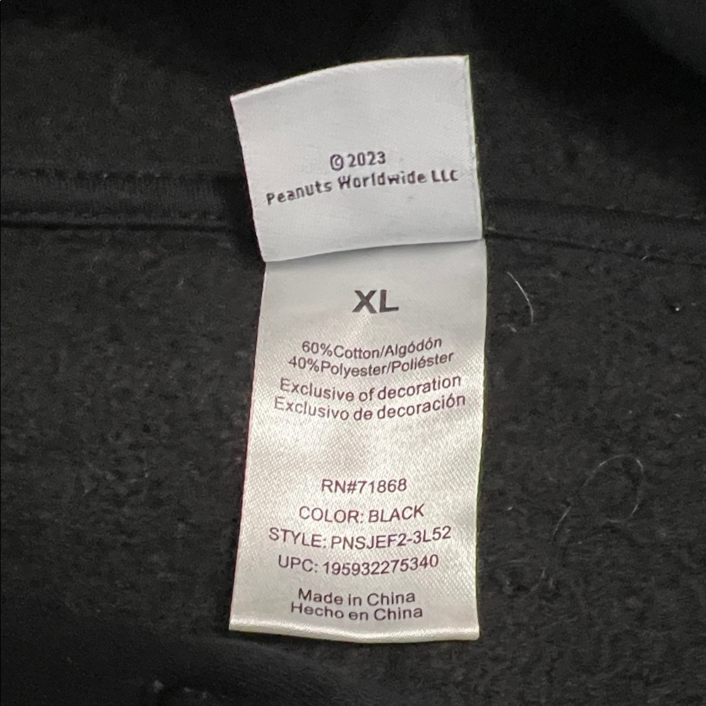 Peanuts Black Snoopy Hoodie - Picture 8 of 9